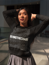 Load image into Gallery viewer, Behindthechair Repeating Logo Cropped Sweatshirt