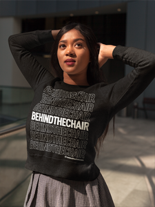 Behindthechair Repeating Logo Cropped Sweatshirt