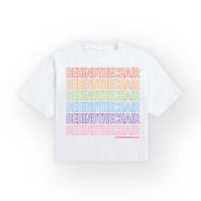 Load image into Gallery viewer, Behindthechair Repeating Logo Cropped T-Shirt