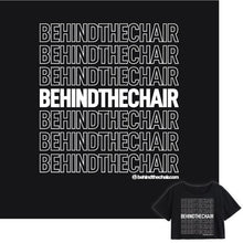 Load image into Gallery viewer, Behindthechair Repeating Logo Cropped T-Shirt