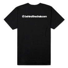 Load image into Gallery viewer, “Behindthechair.com&quot; Small Print Tee
